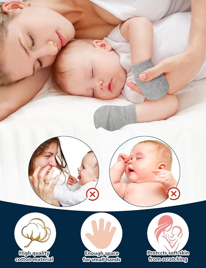 Cute Baby Mittens Newborn, No Scratch Baby Boy Mittens, Baby Girl Hat Gloves for Toddlers, Infant, Newborn