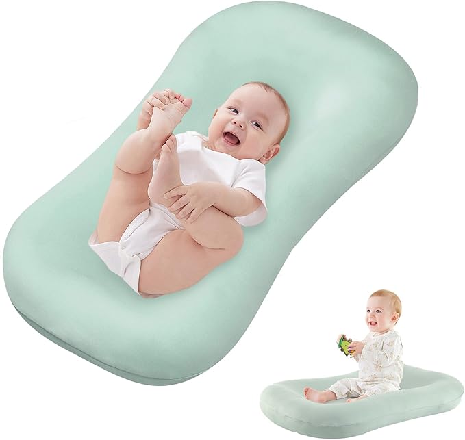 Baby Lounger Pillow, Infant Lounger for 0-24 Months, Soft Cotton and Portable Baby Lounger for Home (Green)