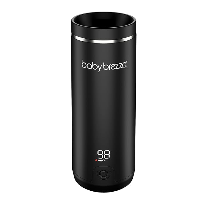 Baby Brezza SuperFast Portable Baby Bottle Warmer – 67% Faster - Travel Breastmilk Warmer and Formula Warmer - Safe, Even Heating - Up to 9oz - No Adapters, Black