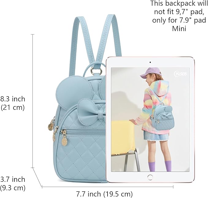 KL928 Girls Bowknot Polka Dot Cute Mini Backpack Small Daypacks Convertible Shoulder Bag Purse for Women
