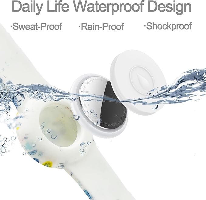 Waterproof Bracelet for AirTag Kids, Hidden Printed Wristband for Apple Air Tag, Silicone Holder for AirTag GPS Tracker Case for Band for Child Toddler, Secure Anti-Lost Protection(Butterfly)