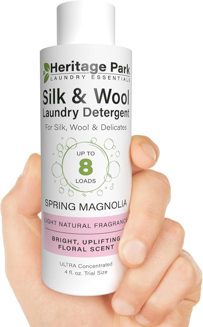 Heritage Park Silk & Wool Spring Magnolia Floral Scent, pH-Neutral Laundry Detergent - Enzymes-Free, Ultra Concentrated (4 fl oz Trial Size)