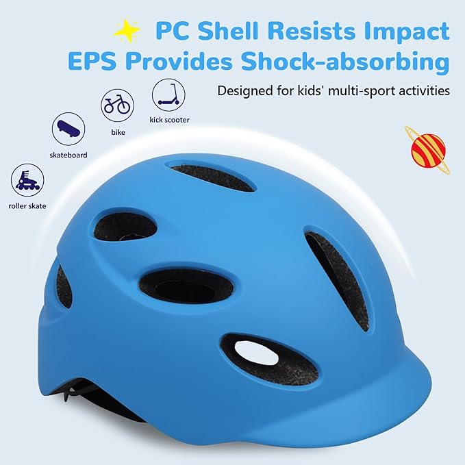 Kids/Youth Bike Helmet for Boys Girls and Teens, Adjustable and Multi-Sport for Bicycle, Kick Scooter, Skateboard, Roller/Inline Skate