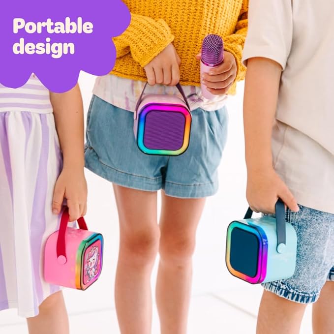 Move2Play, Karaoke Machine for Kids | Includes 20+ Kid Songs | 2 Microphones | Connect with Bluetooth | 3, 4, 5, 6, 7+ Year Old Gift | Toy for Girls, Boys, & Toddler | Birthday Present