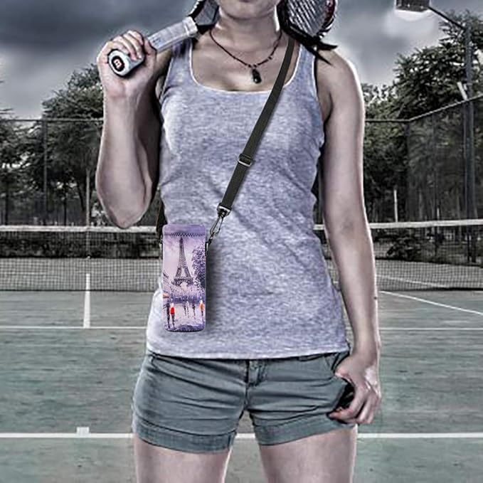 Neoprene Water Bottle Carrier Bag with Adjustable Shoulder Strap for Men Women Walking Hiking,Portable Insulated Holder Case for Stainless Steel/Glass/Plastic Bottles