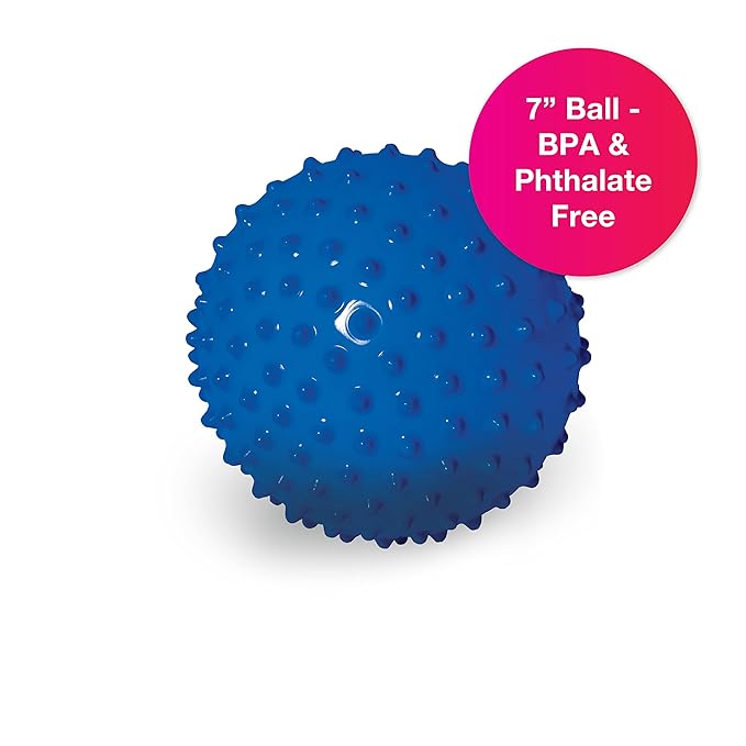 Edushape Sensory Ball for Baby - 7” Solid Primary Color Baby Ball That Helps Enhance Gross Motor Skills for Kids Aged 6 Months & Up - Pack of 1 Vibrant Colorful and Unique Textured Ball for Baby