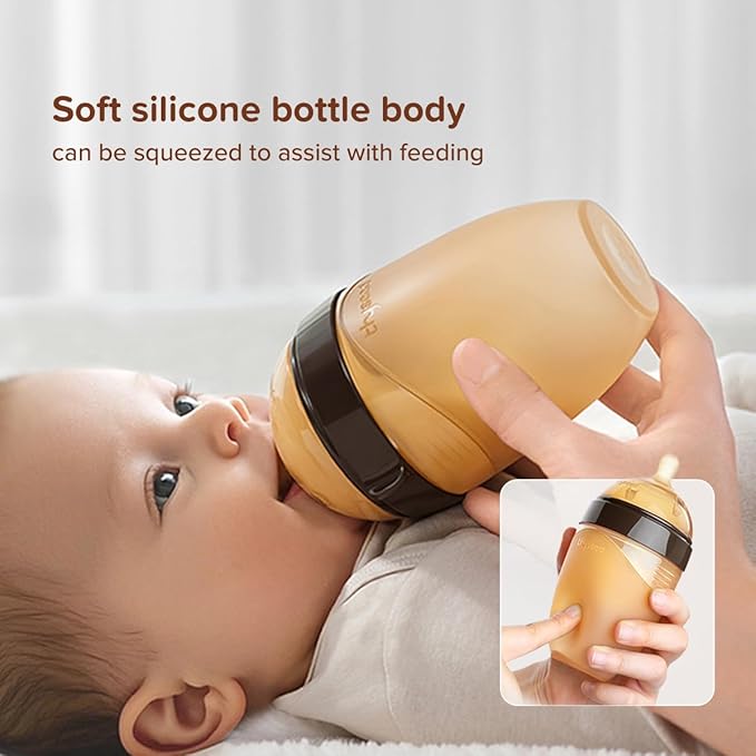Silicone Natural Breast-Like Bottle with Nipple(10+ Months),8oz，1pack