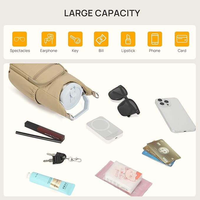 Telena Water Bottle Holder with Strap RFID Crossbody Bags for Women for Walking, Hiking, Cycling