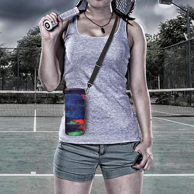 RICHEN Neoprene Water Bottle Carrier Bag with Adjustable Shoulder Strap,Insulated Water Bottle Cover for Stainless Steel/Glass/Plastic Bottles