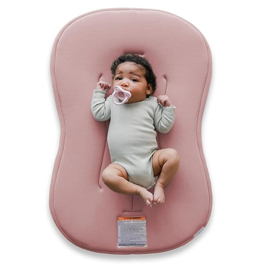 Snuggle Me® Baby Lounger Curve (0-6 Months) - Premium Organic Cotton with Foam Core, Machine-Washable Cover, Buttery-Soft & Breathable Infant Lounger with Travel Bag (30 in x 20 in x 1.9 in) - Gumdrop