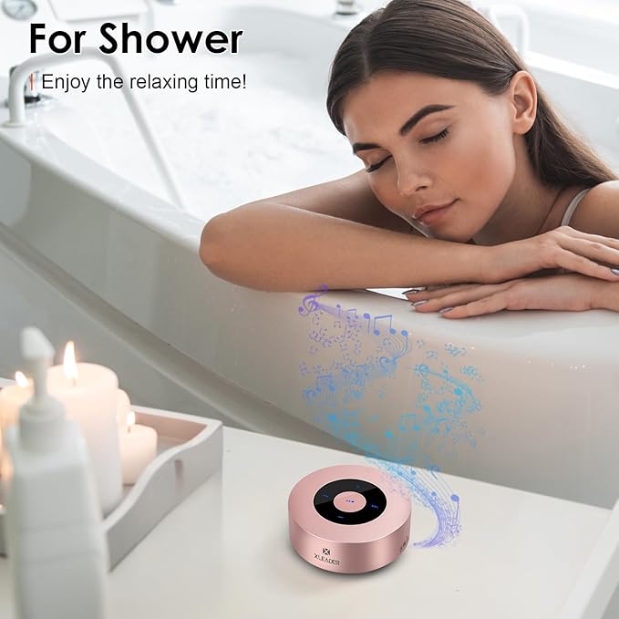 XLEADER Mini Bluetooth Speaker (Gift Box Packed) Portable Speakers Bluetooth Wireless with Micro SD/Mic/Aux Input, Touch Screen, 12H Playtime, Cute Pink Small Speaker for iPhone Laptop Shower Office