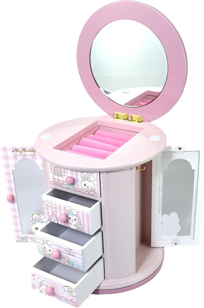 Pink Cute Bunny Jewelry Box for Girls & Kids - Organizer Gift
