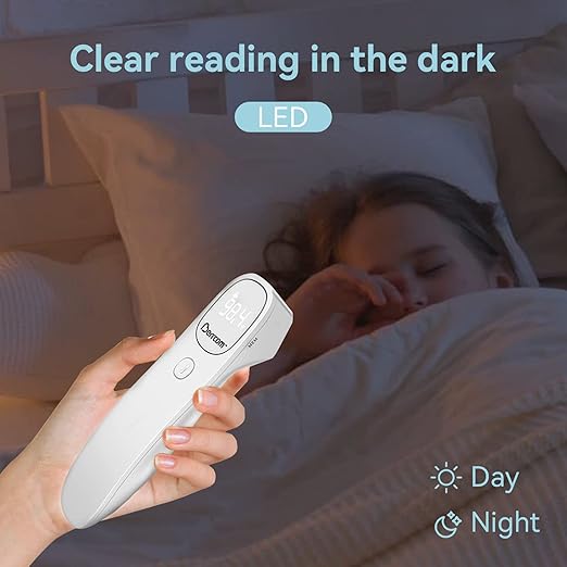 Berrcom Non Contact Infrared Thermometer Digital Forehead Thermometer for Adults and Kids Temperature Thermometer 3 in 1 with Fever Alert Touchless Baby Thermometer Large LED Display
