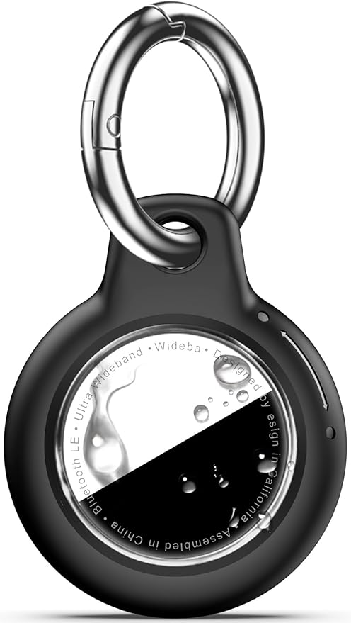 Compatiable with Apple AirTags Holder, Waterproof for AirTags Holder Keychain, Anti-Scratch & Shock Air TagHolder Case,Men's Women's Keyrings & Keychains, Cover for Dog,Car Key,Luggage -Black