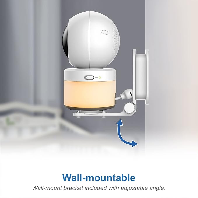 VTech VM5463-2 Baby Monitor 5" Screen with 2 Cameras, Pan-Tilt- Zoom, Night Light, Glow On The Ceiling Projector, Two-Way Talk, Secure Transmission No WiFi