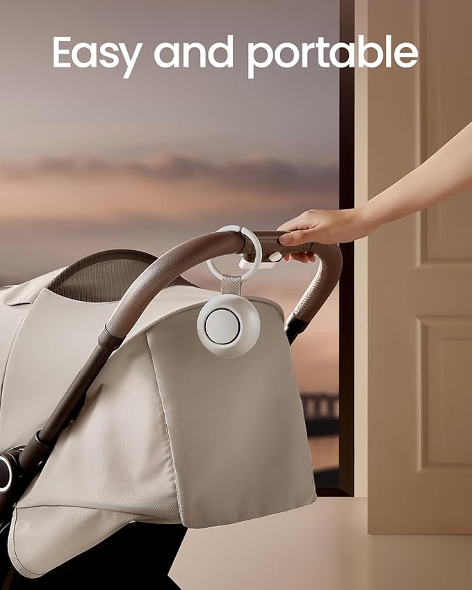 2025 Mom's Choice Awards, Portable Sound Machine for Baby Adult, AI Cry Detection, 18 Soothing Sound, Bluetooth Rechargeable White Noise Machine for Home Office Travel, Nursery Light, Gray