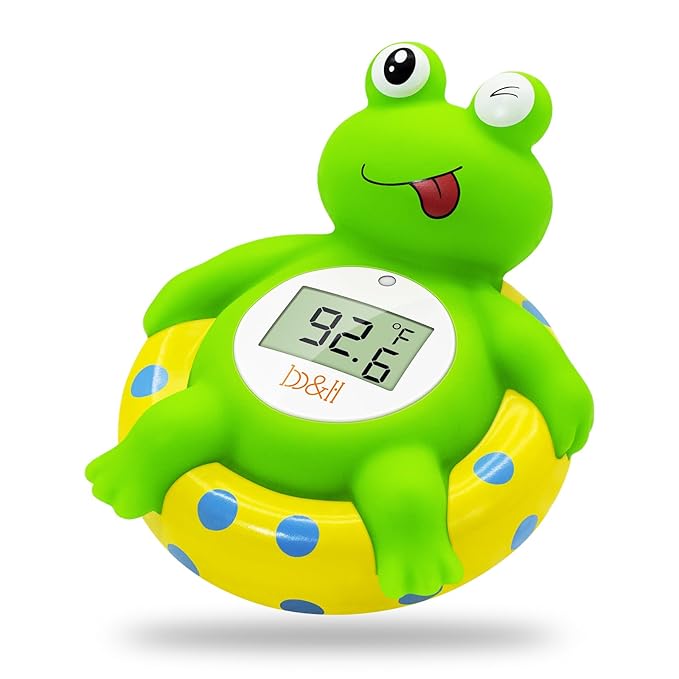 b&h Baby Bath Thermometer Frog - Easy to Read Display | BPA-Free| Fahrenheit or Celsius | Digital Water Temperature Thermometer for Newborns & Infants, Safe Floating Bath Toy