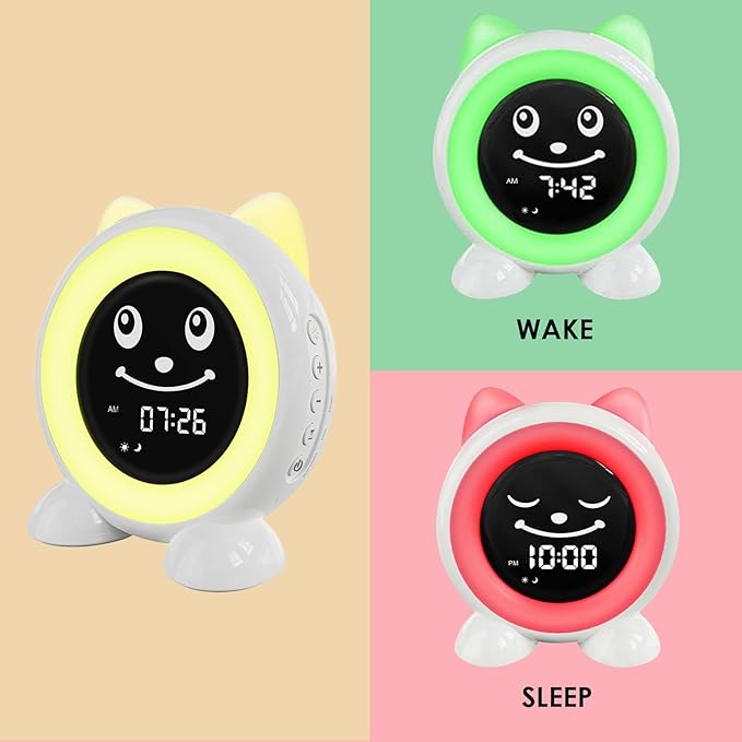 Toddlers Sleep Training Clock, Kids Alarm Clock with Night Light & Nap Timer, Ok to Wake Clock for Girls and Boys
