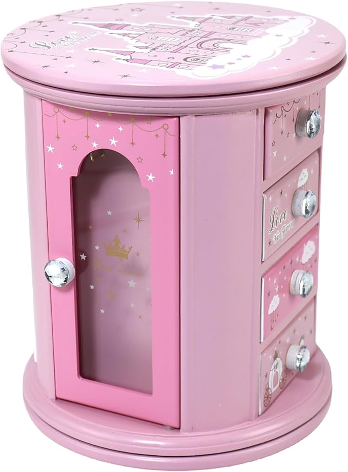 Pink Princess Castle Jewelry Box for Girls & Kids - Organizer Gift
