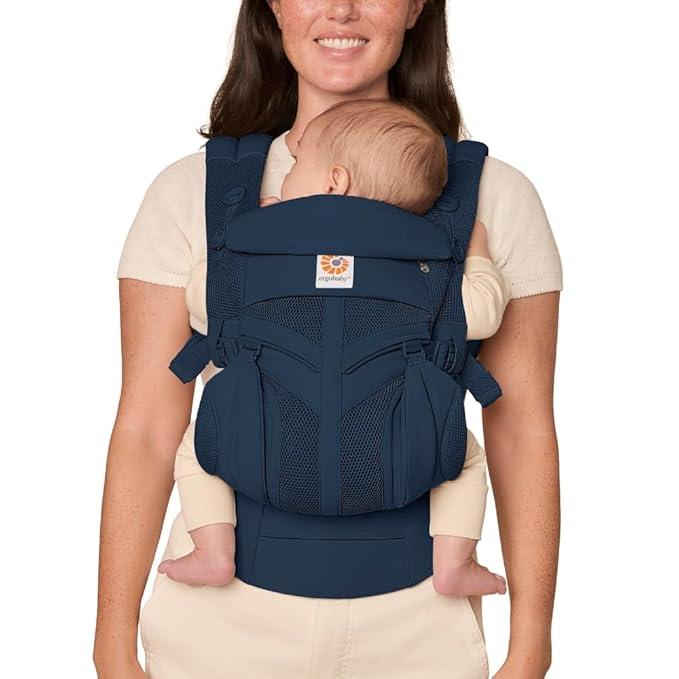 Ergobaby Omni Classic (formerly OMNI 360) All-Position Baby Carrier for Newborn to Toddler with Lumbar Support and Cool Air Mesh, 7-45 Pounds, Midnight Blue, One Size