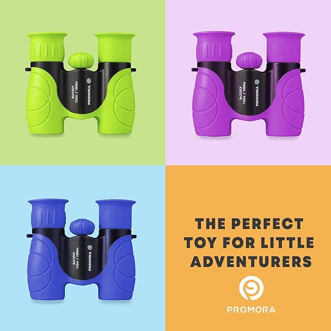 Binoculars for Kids for Toddler - for Little Boys and Girls – Extensive Set Incl. Magnifying Glass & Compass – Powerful Magnification 8X21 – 3 to 12 Year Old Kids