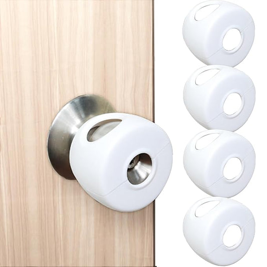 Child Proof Door Knob Covers, 4Pack Door Knob Safety Cover for Kids, Door Locks for Kids Safety, Toddler Door Knob Cover