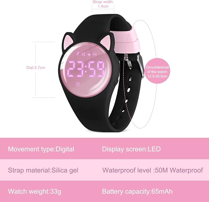 Kids Watches for Girls Boys Digital Sport Watch with Step Counter Pedometer Vibration Alarm Clock, No App Waterproof Fitness Tracker Kids Watch Boys Girls Teens Students Ages 5-16