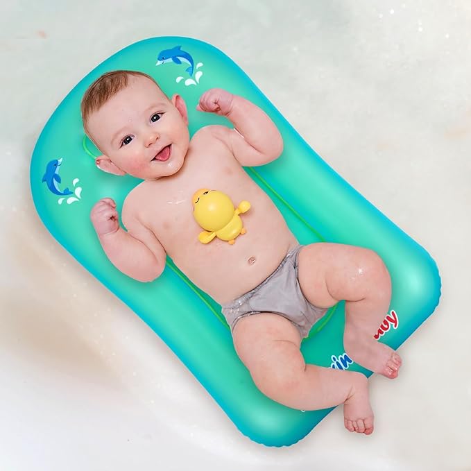 I Inflatable Baby Bathtub, Baby Tubs for Newborns to Toddlers, Infant Bathtub for Baby Travel Essential for Age from 0 to 6 Months,Baby Lounger Pillow for Newborn