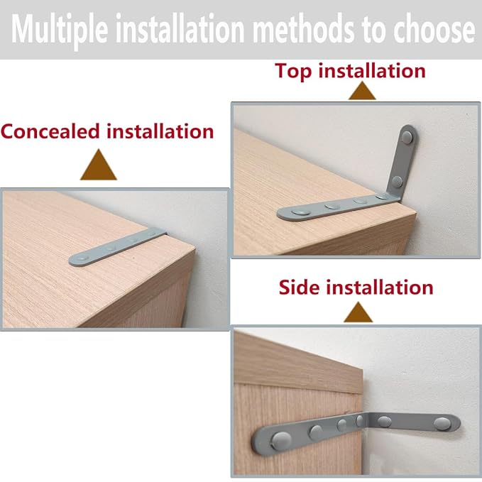 Anti Tip Furniture Anchors for Baby Pet Proofing,Furniture Wall Anchor Furniture Dresser Bookshelf Falling Prevention Device for Children (Grey)