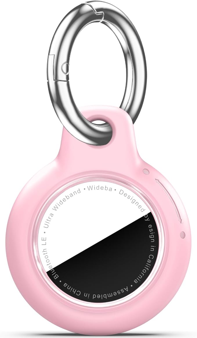 Upgrade Waterproof Airtags Holder with Apple Airtags Keychain, Hard PC Air Tag Case, Anti-Scratch & Shock Air tag Holder,Men's Women's Keyrings & Keychains, for Dog,Car Key,Luggage -Pink