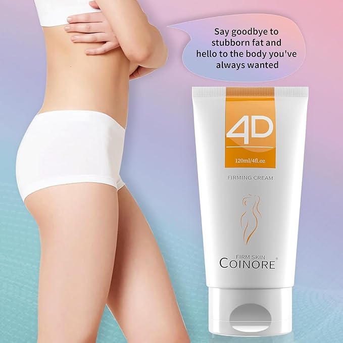 B Flat Belly Firming Cream - Fast Absorbing Moisturizer Firming, Tightening Cream for Belly, Thigh & Buttocks for Women & Men, 4.0 Fl Oz