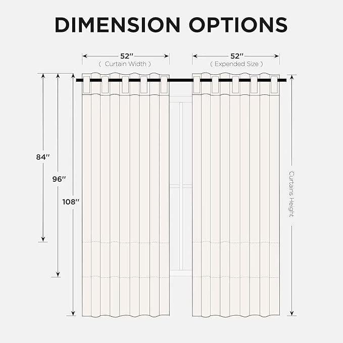 Joydeco White Blackout Curtains 96 Inches Long for Bedroom, Thermal Insulated Black Out Curtains 2 Panels Set, Room Darkening Drapes for Living Room Window (W52 x L96 Inch, Chocolate)