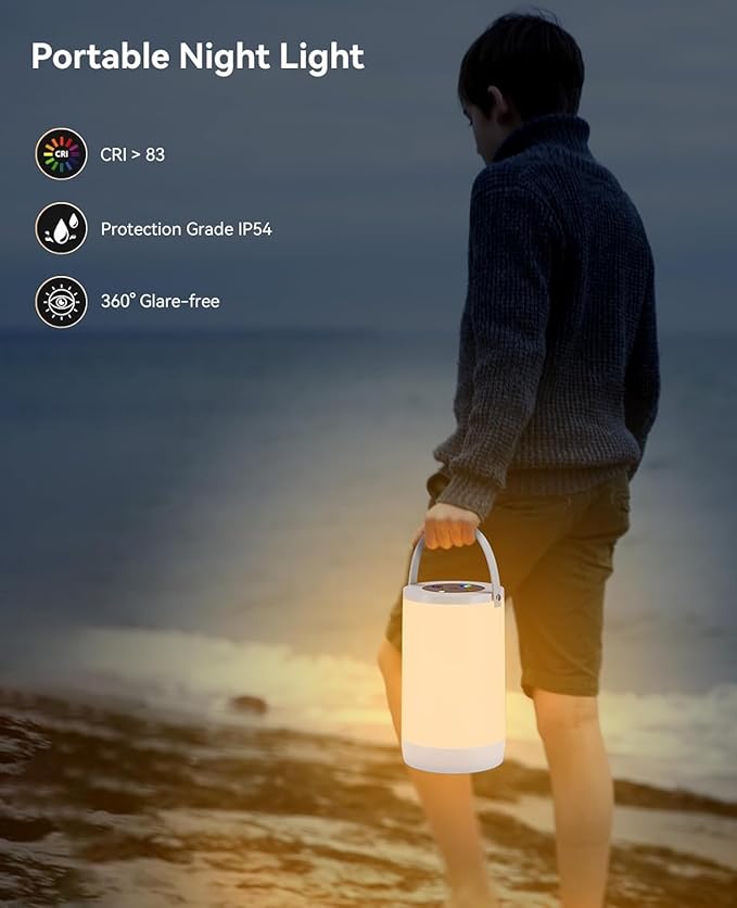 Night Light for Kids, Portable USB Night Lamp with 2200 mAh Battery, Bright Color Changing Light for Nightstand, Small Touch Bedroom Table Lamp for Girls, Boys, Toddler