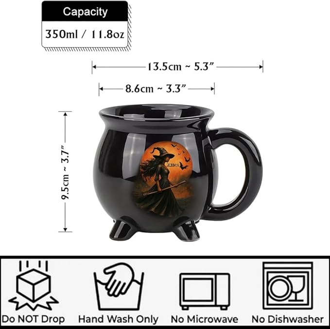 Custom Witch Cauldron Mug, Personalized Witches Brew Halloween Coffee Mug, Halloween Mugs Gifts For Women, Besties, Family, Witches Cauldron, Witch Coffee Mug, Witchy Gifts For Women (1PC)