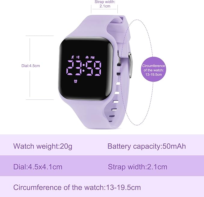 Kids Watches for Girls Boys Digital Sport Watch with Step Counter Pedometer Vibration Alarm Clock, No App Waterproof Fitness Tracker Kids Watch Boys Girls Teens Students Ages 5-16
