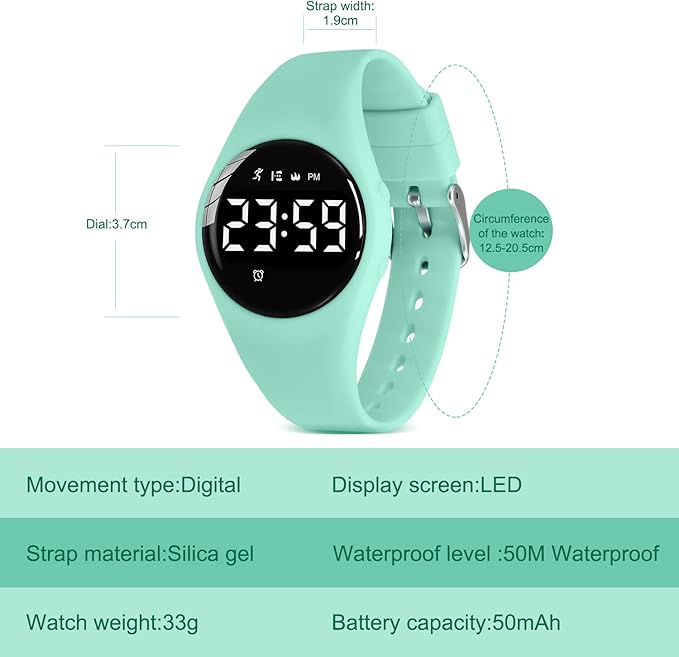 Kids Watches for Girls Boys Digital Sport Watch with Step Counter Pedometer Vibration Alarm Clock, No App Waterproof Fitness Tracker Kids Watch Boys Girls Teens Students Ages 5-16