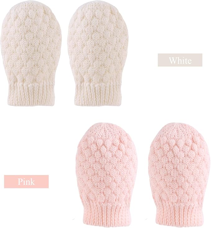 Baby Knit Mittens Toddler Boys Girls Gloves Winter Infant Newborn No Scratch Mitten 0-3 Years