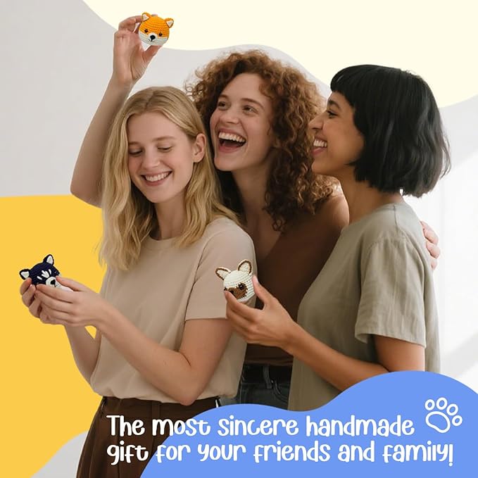 TAKADODO Crochet Kit for Beginners - Learn to Crochet Kits for Adults Beginner with Step-by-Step Video Tutorials - Crochet Kits for Adults and Kids (Dogs)