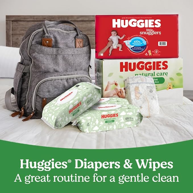 Huggies Natural Care Sensitive Baby Wipes, Unscented, Hypoallergenic, 99% Purified Water, 24 Soft Packs of 56 (1344 Wipes Total)