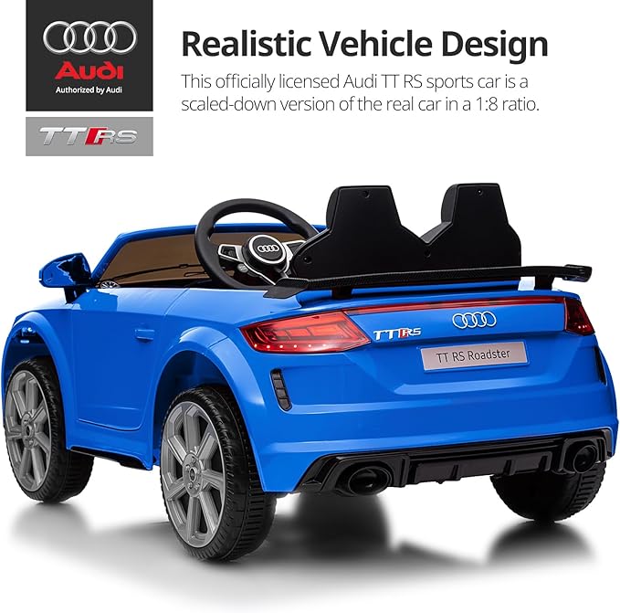 Electric Ride on Car for Kids, Licensed Audi 12V 7Ah Kids Ride-on Toy for Toddlers 3-5 Year Old with Remote, Bluetooth - Dark Blue