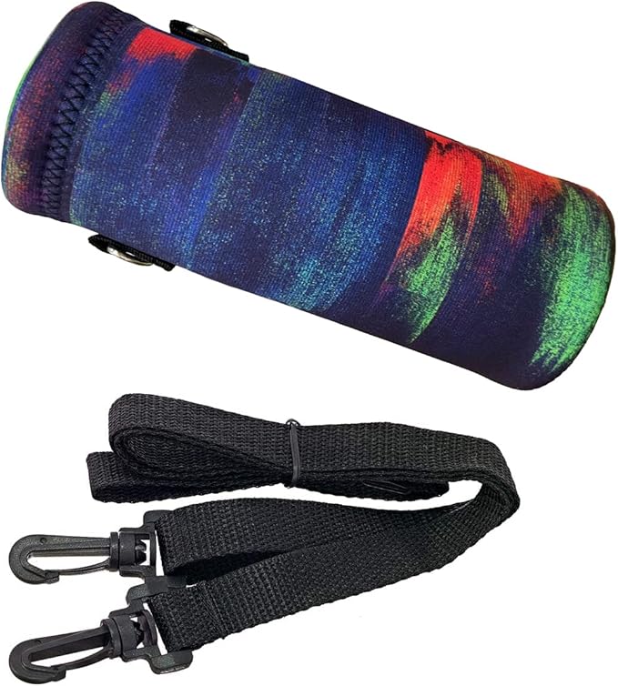 RICHEN Neoprene Water Bottle Carrier Bag with Adjustable Shoulder Strap,Insulated Water Bottle Cover for Stainless Steel/Glass/Plastic Bottles