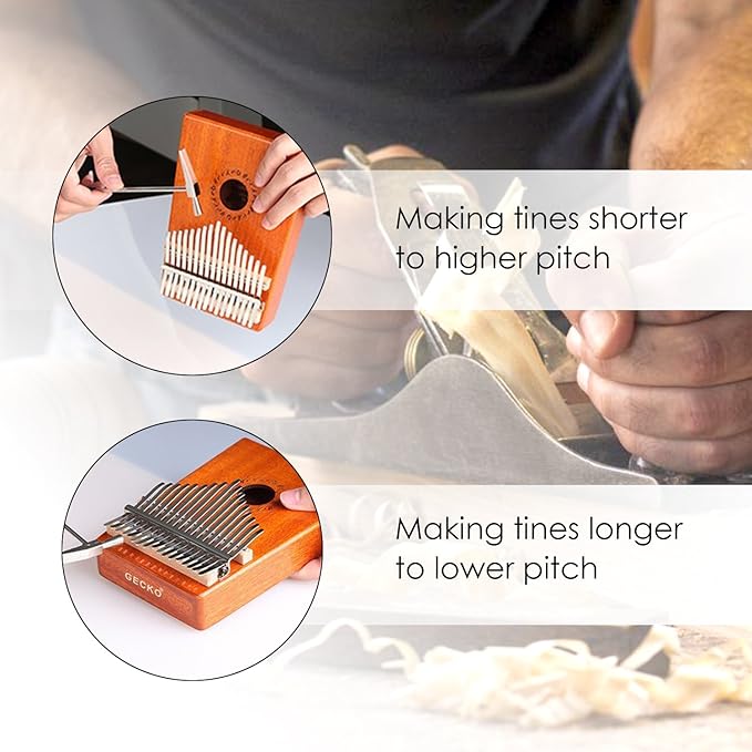 GECKO Kalimba 17 Keys Thumb Piano with Waterproof Protective Box, Tune Hammer and Study Instruction, Portable Mbira Sanza Finger Piano, Meditation Sound, Gift for Beginners and Professional