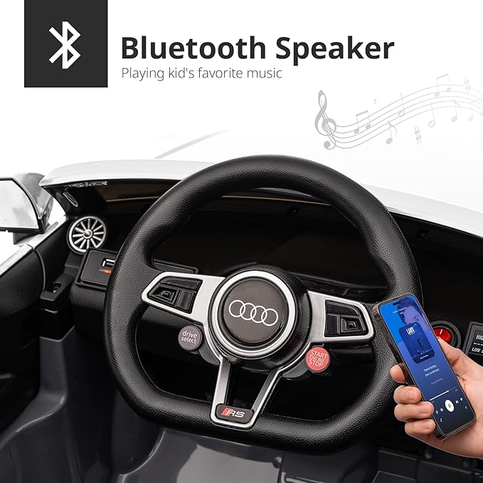 Electric Car for Kids, Licensed Audi 6V Kids Ride on Car Toy for Toddlers with Remote - White