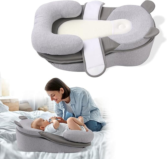 Baby Feeding Pillow, Anti Overflow Feeding Pillow for Reducing Spit-Up, Safety Nursing Pillow, Baby Lounger Reflux Wedge Breastfeeding, Removable top and Bottom