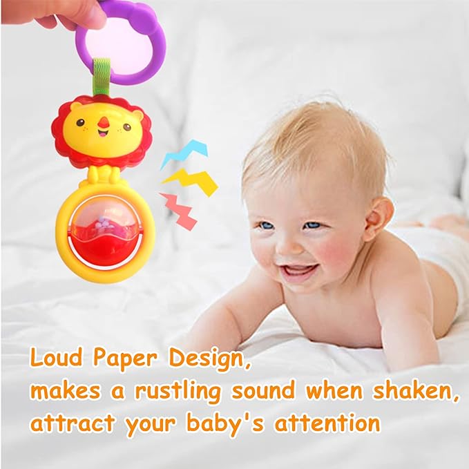 Baby Toys, Cartoon Animal Hanging Rattle Toys, Handbells Baby Rattles, Baby Bed Crib Car Seat Travel Stroller Toys for Infant, Best Birthday Gift for Newborn, 4 Pack