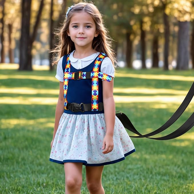 Safety Harness Leash for Special Needs Child Aged 6-12 Years Fully Ajustable, Sturdy Walking Harness for Older Children with Grab Handle, Keeping Active ADHD/ASD Autism Kids Safe in Public