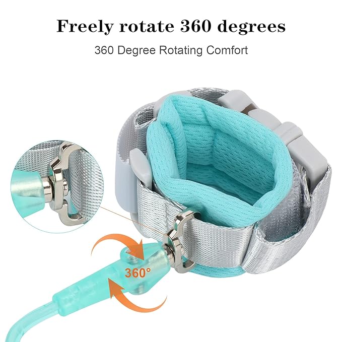 2 in 1 Baby Leash Anti Lost Wrist Link for Toddlers Toddler Harness,Baby Leash,Leash for Toddlers,Wrist Leashes（Green 2.5M)