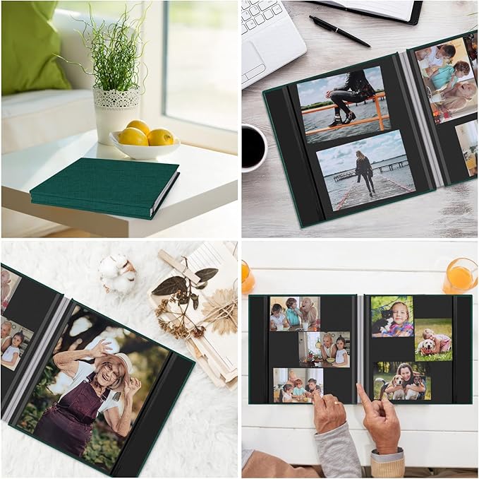 Zesthouse Photo Album Self Adhesive Pages, 60 Pages Magnetic Scrapbook Albums with Sticky Page,Photos Album Holds 8x10 & 5X7 & 4x6 & 6x8 & 3x5, Large Picture Book Ideal for Family,Wedding,Baby