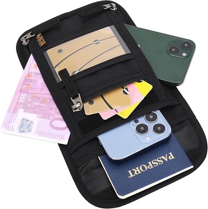 Neck Wallet Lightweight RFID Blocking Waterproof Travel Pouch for Women Men