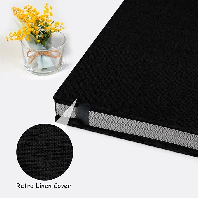 Zesthouse Photo Album Self Adhesive Pages, 60 Pages Magnetic Scrapbook Albums with Sticky Page,Photos Album Holds 8x10 & 5X7 & 4x6 & 6x8 & 3x5, Large Picture Book Ideal for Family,Wedding,Baby